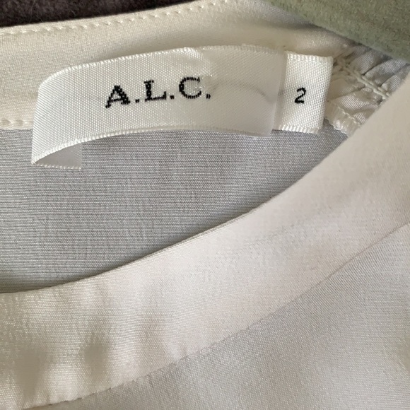 A.L.C. Sidra Smocked Crepe De Chine Silk Blouse - Picture 9 of 14